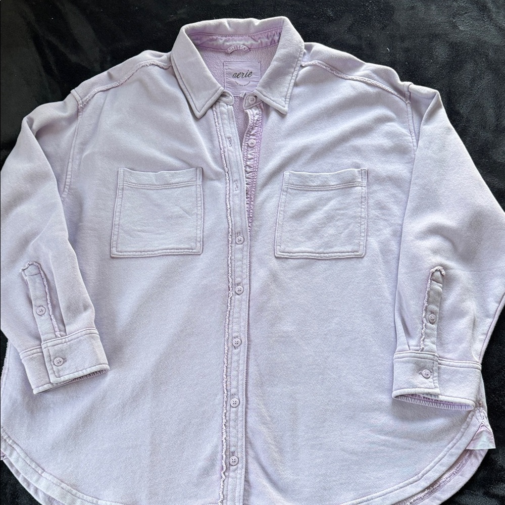 aerie Pastel Lavender Button-Front Shirt